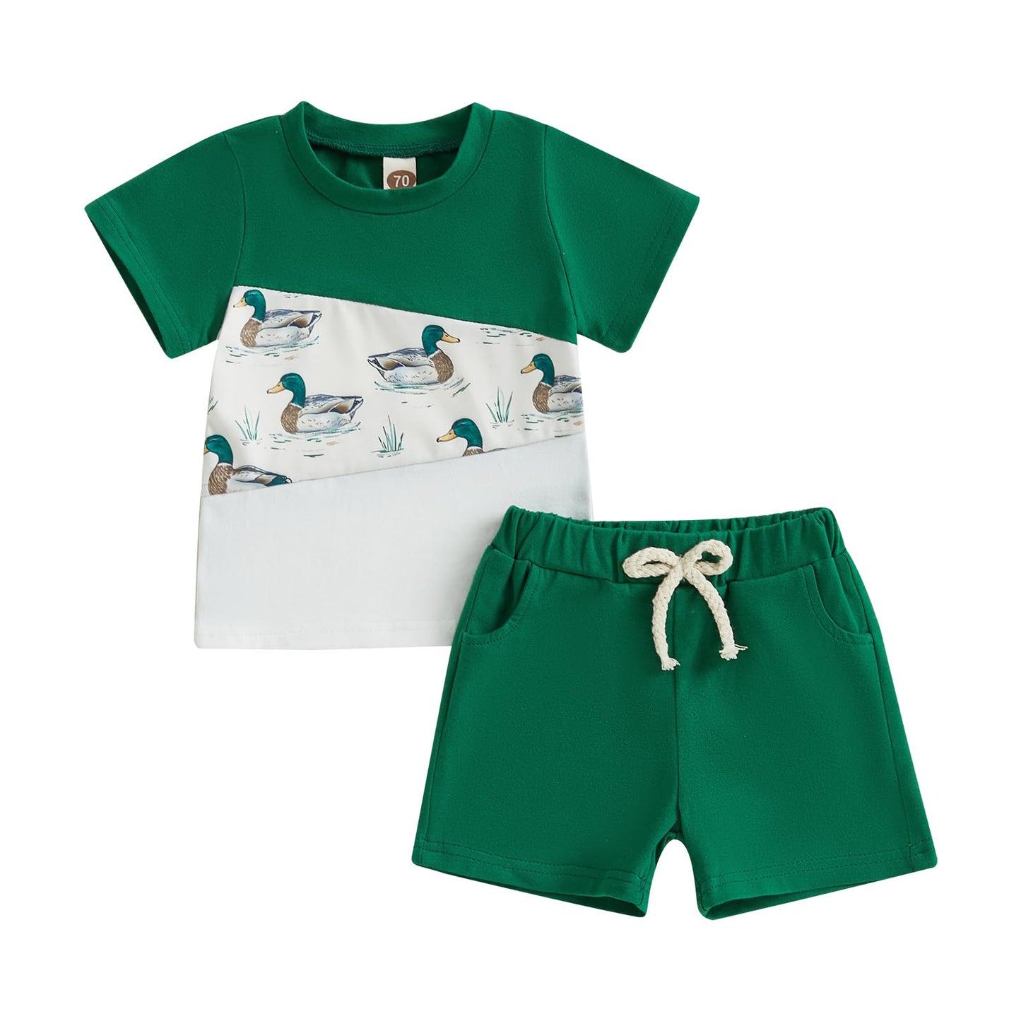 Infant Baby Boy Summer Clothes Outfit Color Block T-shirt Shorts Set Toddler Checkerboard Clothes 6 12 18 24 Months