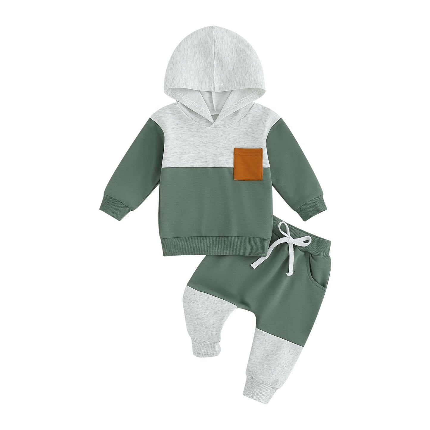Infant Baby Boy Fall Winter Clothes Outfits Hooded Long Sweatshirt Pants Set Toddler Clothes 6 12 18 24 Months 2T