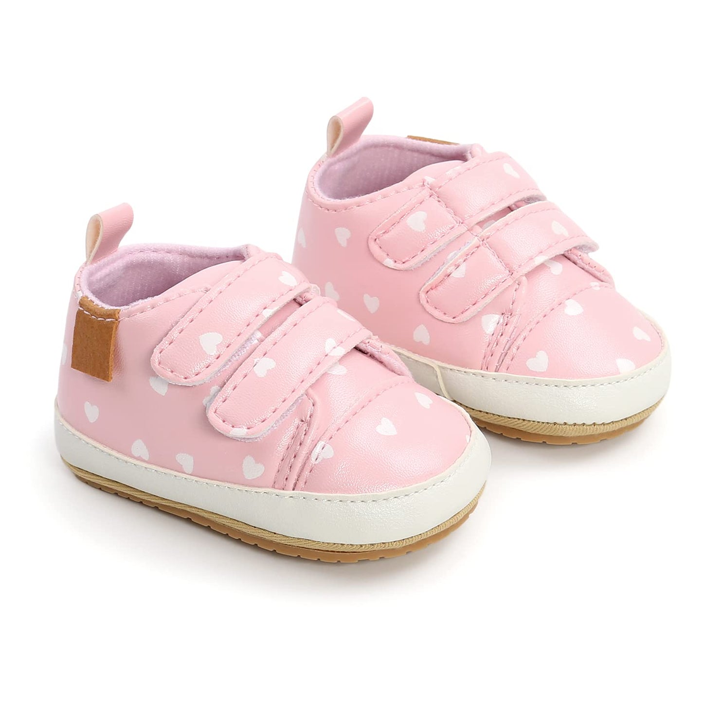 Baby Boys Girls Shoes Non-Slip Rubber Sole High-Top PU Leather Sneakers Infant First Walking Shoes Toddler Crib Shoes Newborn Loafers Flats.