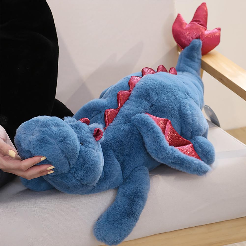 43.3Inches 7Lbs Blue Weighted Dragon Stuffed Animal, Large Blue Weighted Dragon Plush Toy for Kids and Adults(2025 Update Version)