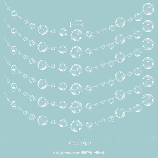 Decor365 Under The Sea Party Decorations White Bubble Garlands Little Mermaid Birthday Decoration Bday Hanging Streamer Beach Banner Underwater Backdrop Kids Ocean Party Supplies