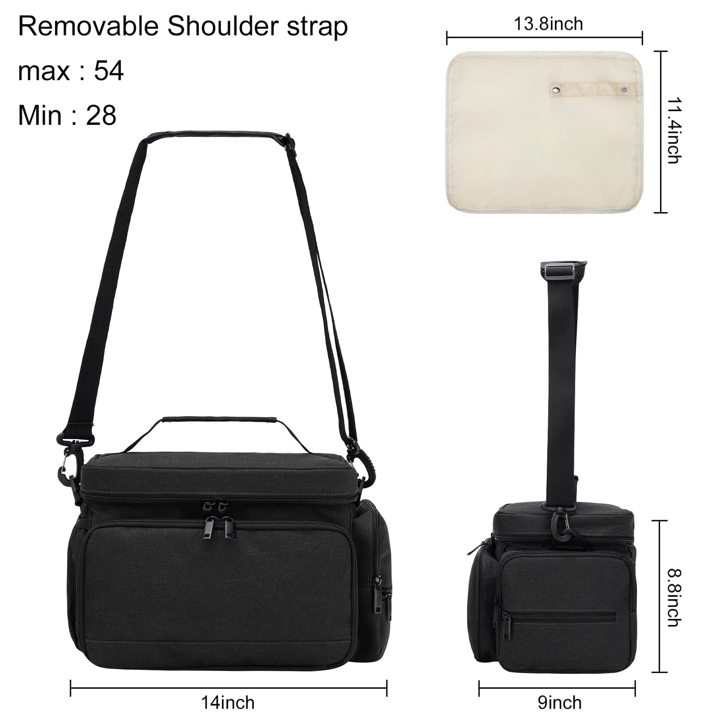 Breast Pump Bag Fit for Spectra S1 and S2, Pumping Bag with Waterproof Mat for Pump Accessories, Portable Pump Carrying Case for Work, Travel and Family Use, Black
