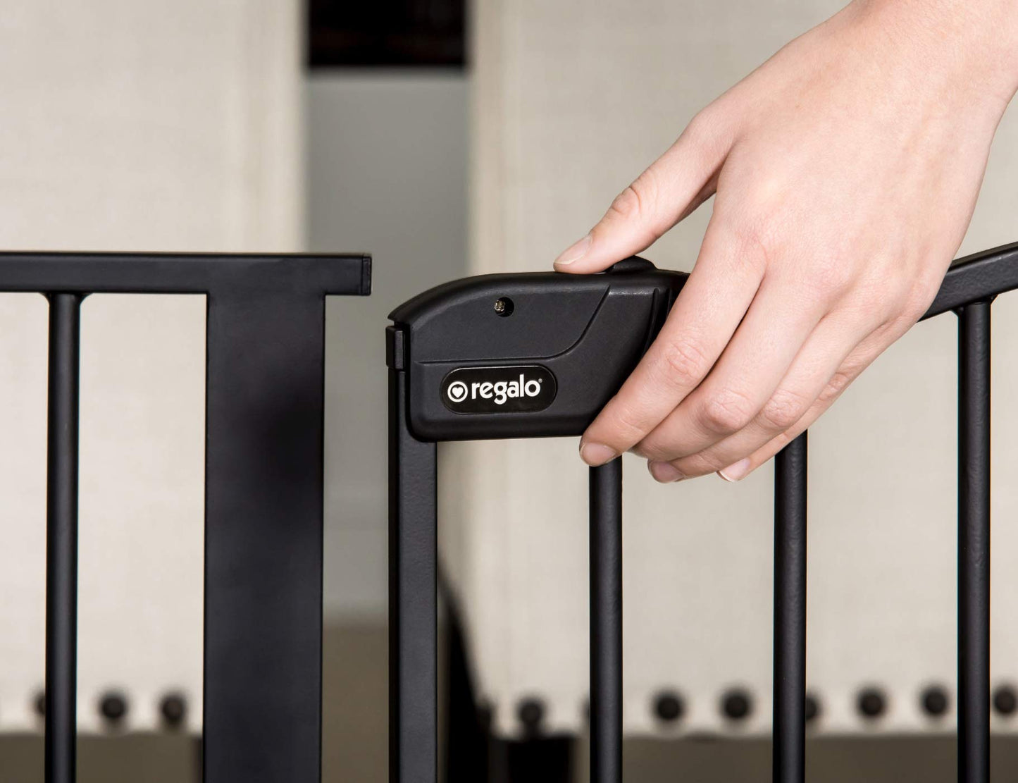 Regalo 192-Inch Super Wide Adjustable Baby Gate and Play Yard, Black, 4-in-1, Bonus Kit, Includes 4 Count (Pack of 1) of Wall Mounts