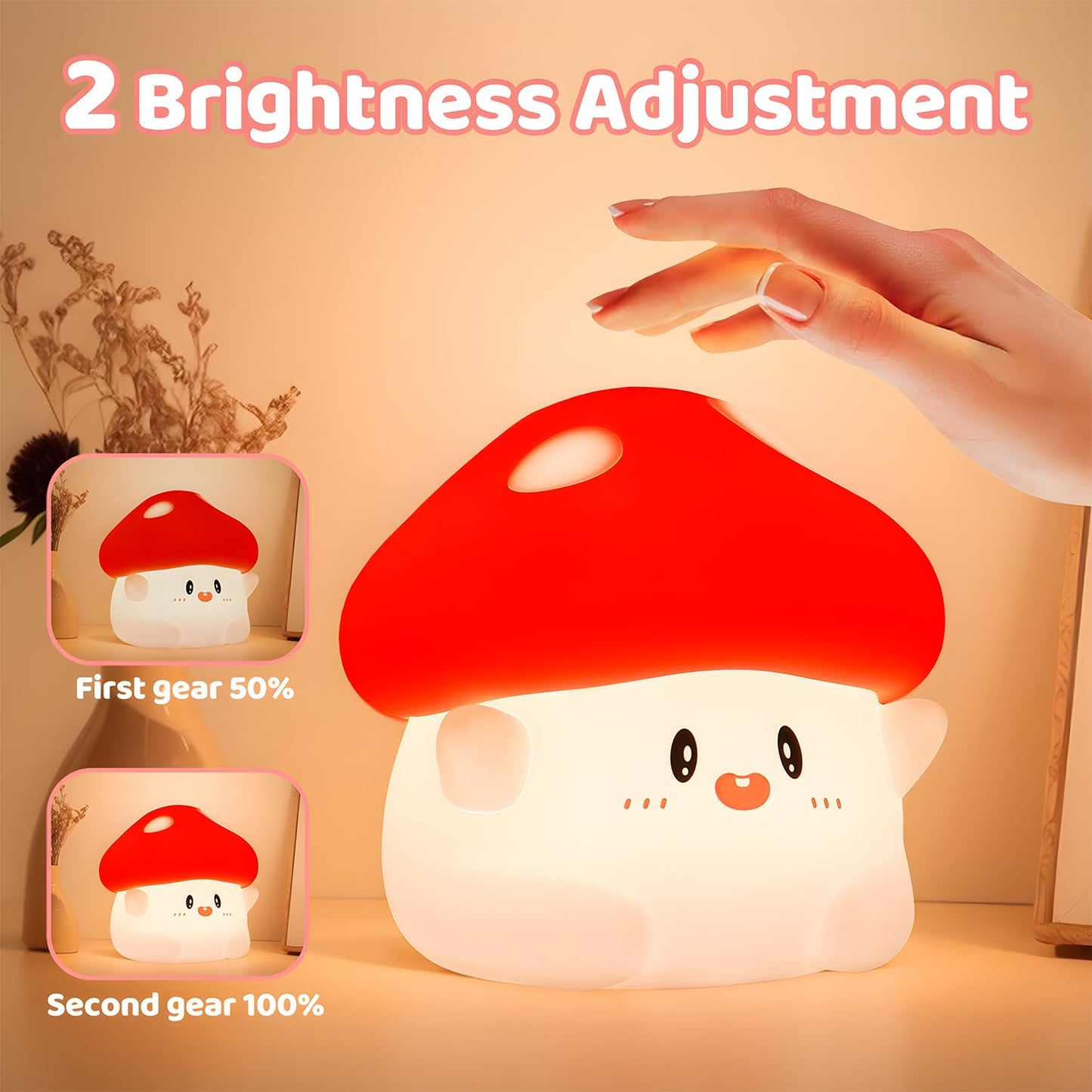 DuDu Duck Night Light, Cute Duck Lamp, Squishy Silicone Nightlight for Bedrooms with 30 Minutes Timer, Rechargeable Bedside Lamp with Touch Control for Bedrooms, Living Room