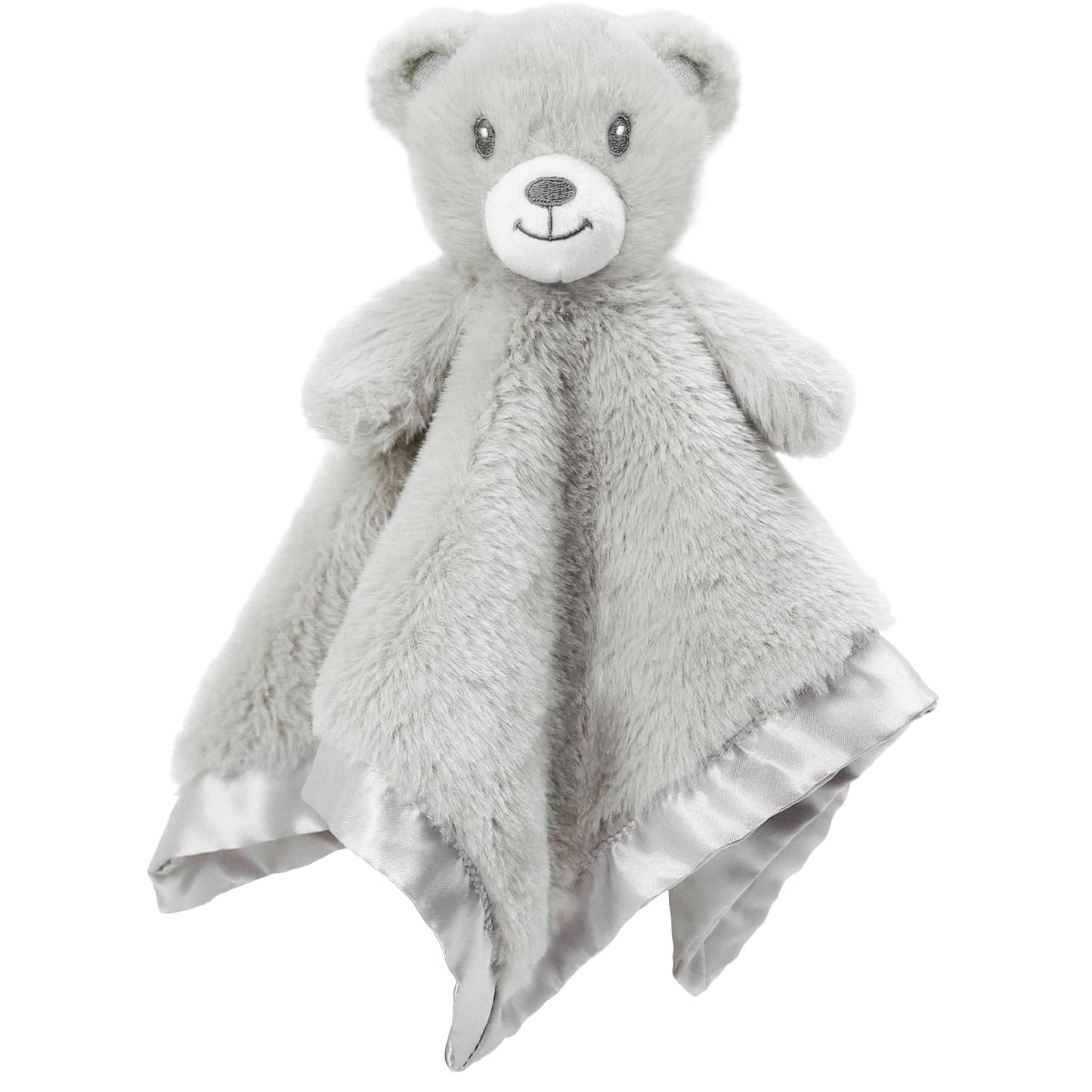 Bear Security Blanket Soft Baby Lovey Fluffy Blanket Unisex Lovie Snuggle Toy Baby Bear Stuffed Gift for Newborn, Boys and Girls, 13.5 Inch