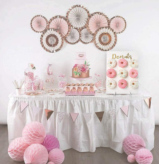 Donut Stand for Party, Donut Wall Holders for Table, Reusable Wood Doughnut Pegboard for Baby Showers, Bridal Shower, Birthday, Wedding, Holds 9 Donuts