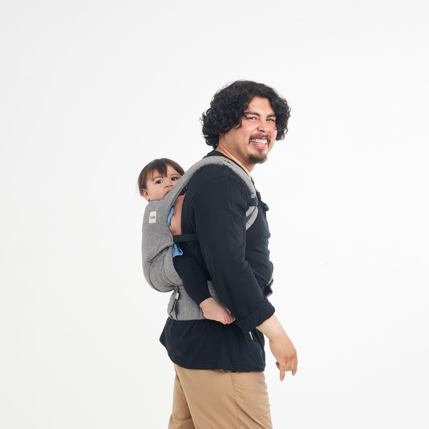 Baby Tula Explore Linen Baby Carrier 7 – 45 lb, Adjustable Newborn to Toddler Carrier, Multiple Ergonomic Positions Front and Back, Breathable and [Natural – Explore + Linen, Ash