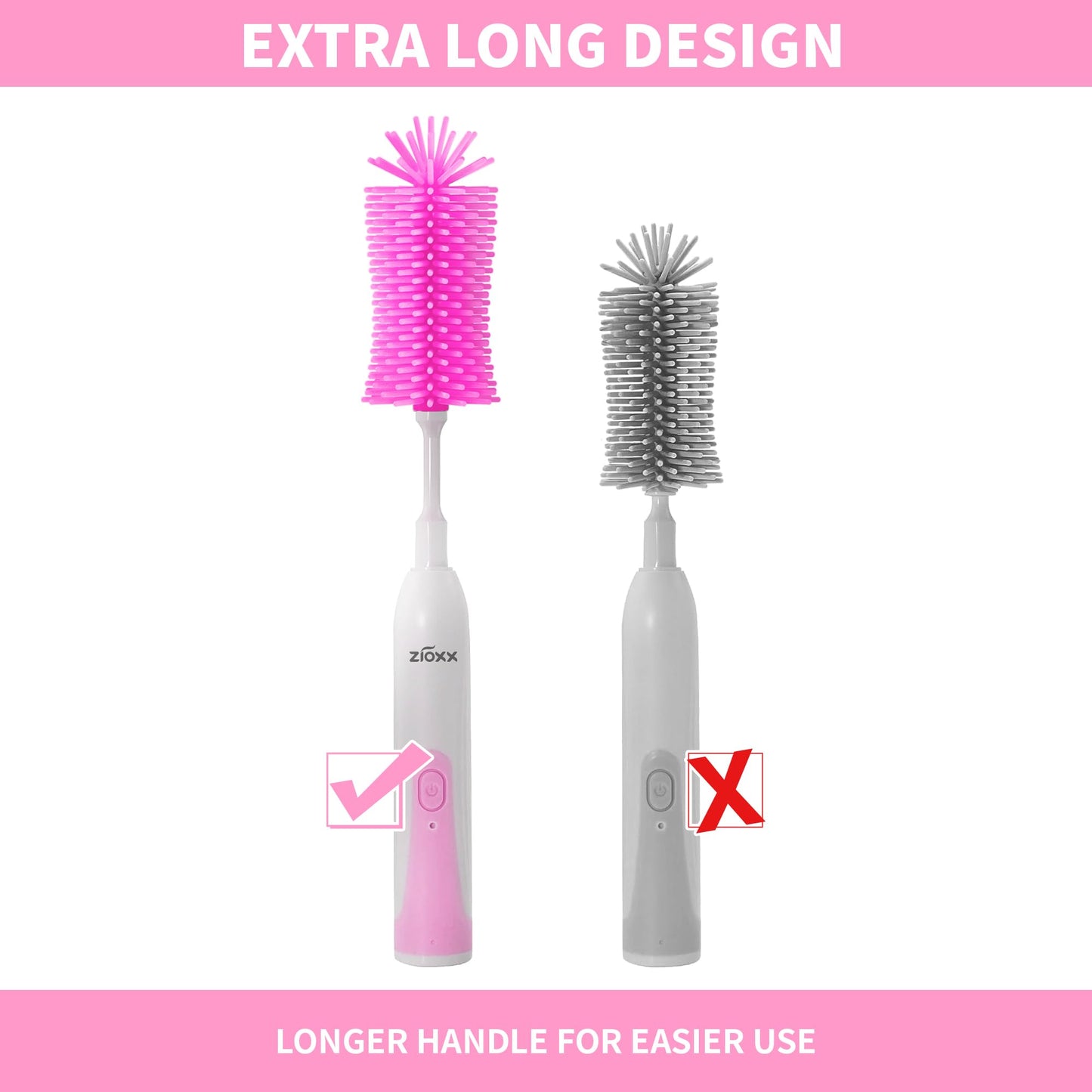Electric Bottle Brush Cleaner New Upgrade, Portable Electric Baby Bottle Brush Cleaner for Travel, Travel Bottle Cleaner Kit with Nipple & Straw Brush, Perfect Mom Essentials After Birth Gift, Green