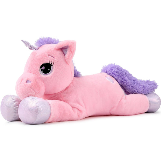43" Giant Unicorn Stuffed Animal, Unicorn Plush Pillow Toys Big Plushy Fluffy, Gift for Girls Kids Boys Girlfriend, White & Purple