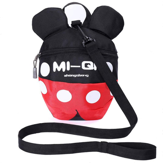 Baby Toddler Leash Baby Leash Backpack Little Kid Boys Girls Anti-Lost Travel Bag Harness Reins Cute Cartoon Backpacks with Safety Leash for Baby Backpack Leash for Toddlers 1-5 Years(Black red)