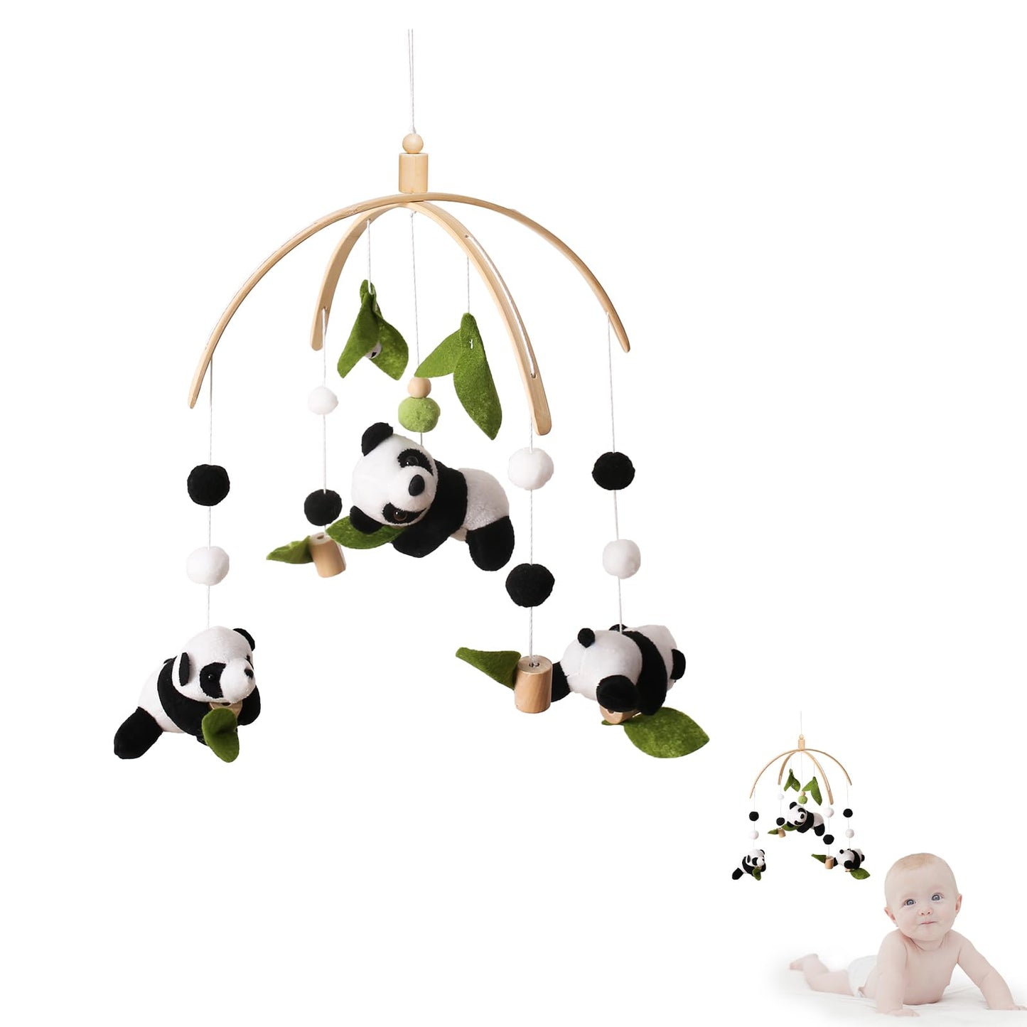 Baby Mobile for Crib, Nursery Mobile Decor, Bee Decoration for Infant, Soft Mobile for Boys and Girls