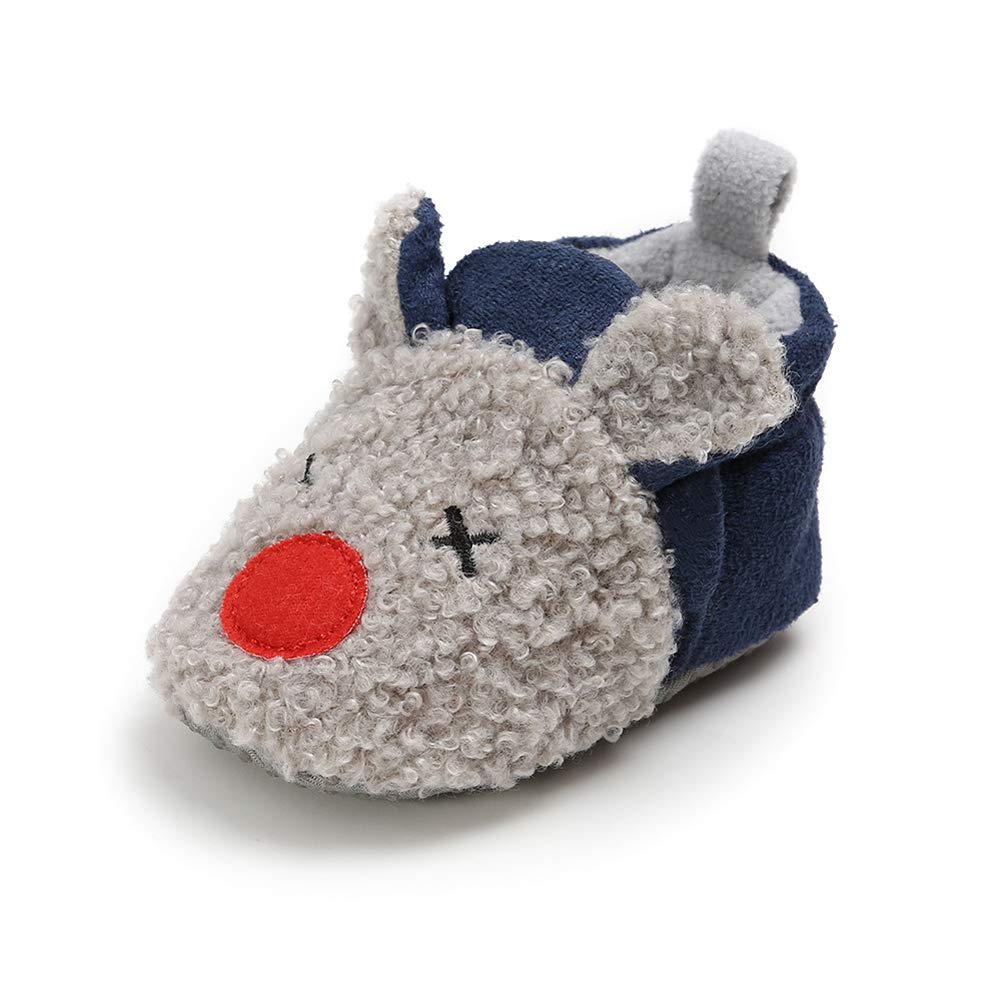Baby Boys Girls Soft Plush Slippers Cartoon Toddler Infant Warm Winter House Shoes