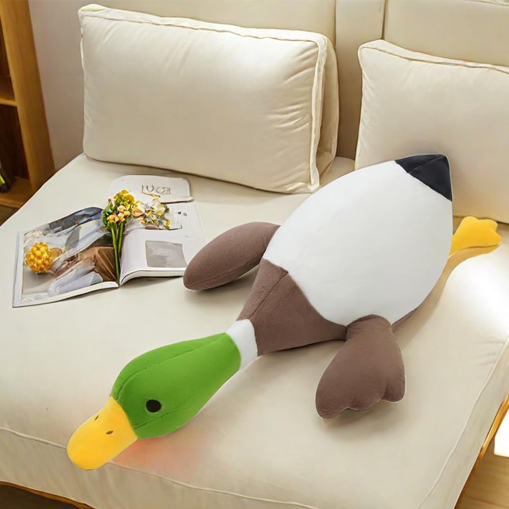 Mallard Duck Plush,Mallard Duck Stuffed Animals, Soft Furry Duck Stuffed Animal Pillow,Huge Duck Plush Hugging Pillow Gifts for Every Age (29.5in)