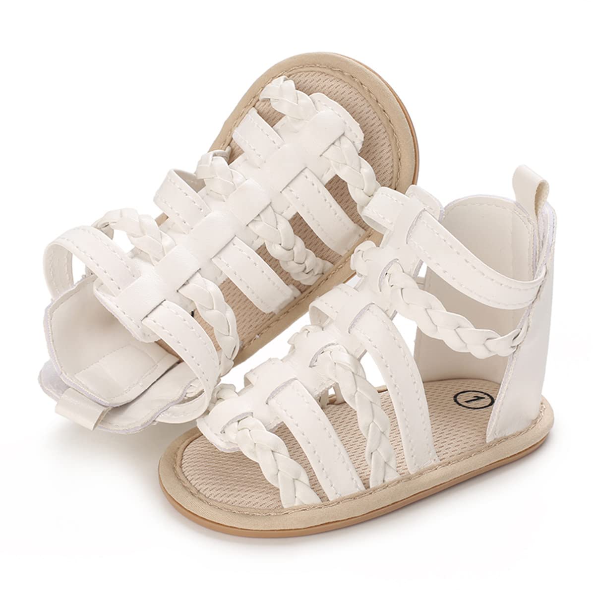 LAFEGEN Baby Boys Girls Summer Sandals 2 Straps Anti Slip Soft Sole Beach Infant Shoes Toddler First Walker Newborn Crib Shoes(3-18Months)