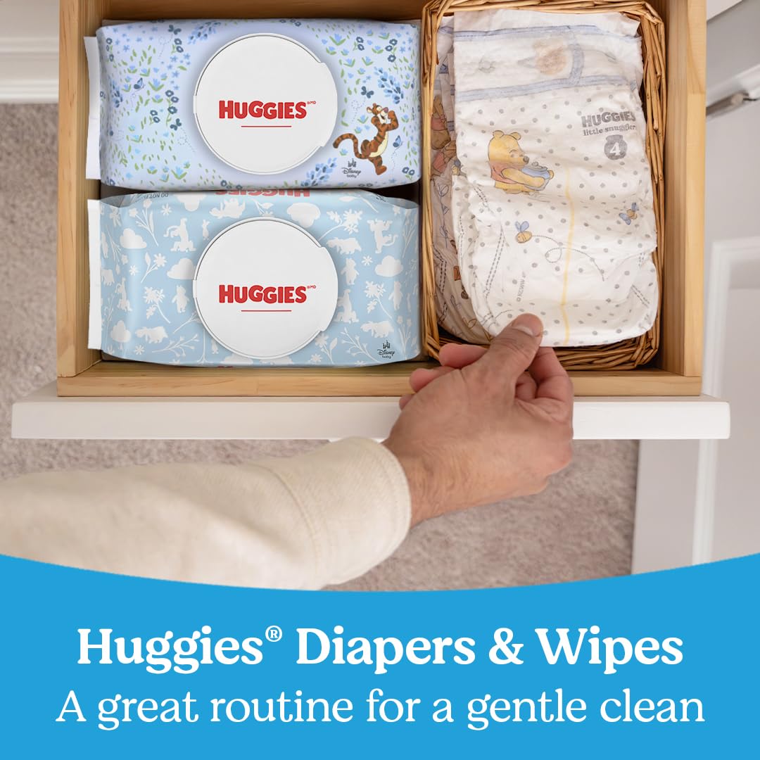 Huggies Natural Care Cucumber, Aloe and Vitamin E Baby Wipes, Hypoallergenic, Scented, 6 Flip-Top Packs (288 Wipes Total), Packaging May Vary