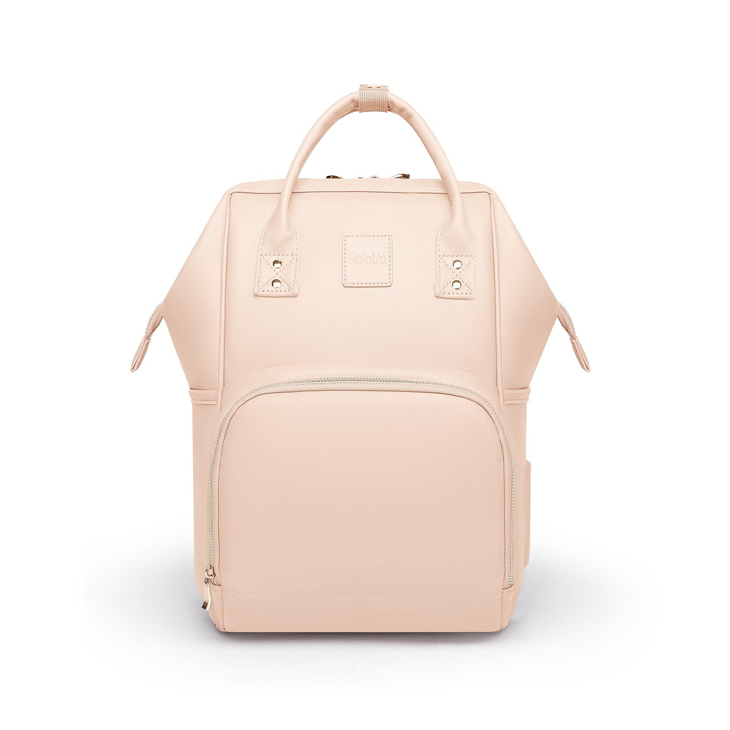 HaloVa Diaper Bag, Leather Backpack Eco-Friendly Leather Daddy Mommy Baby Bag with 24L Capacity & Multiple Pockets