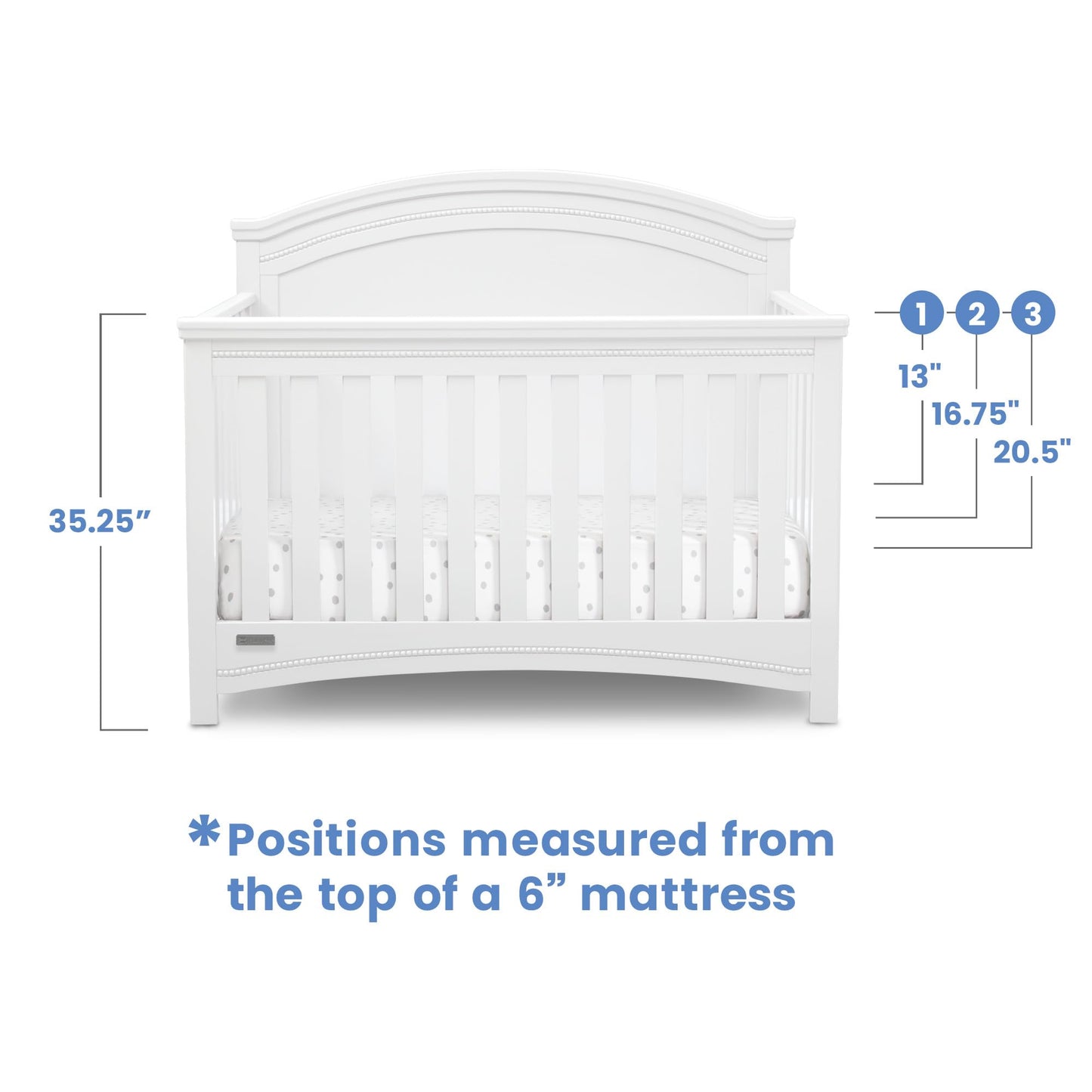 Delta Children Simmons Kids SlumberTime Emma Convertible Crib N More, Grey