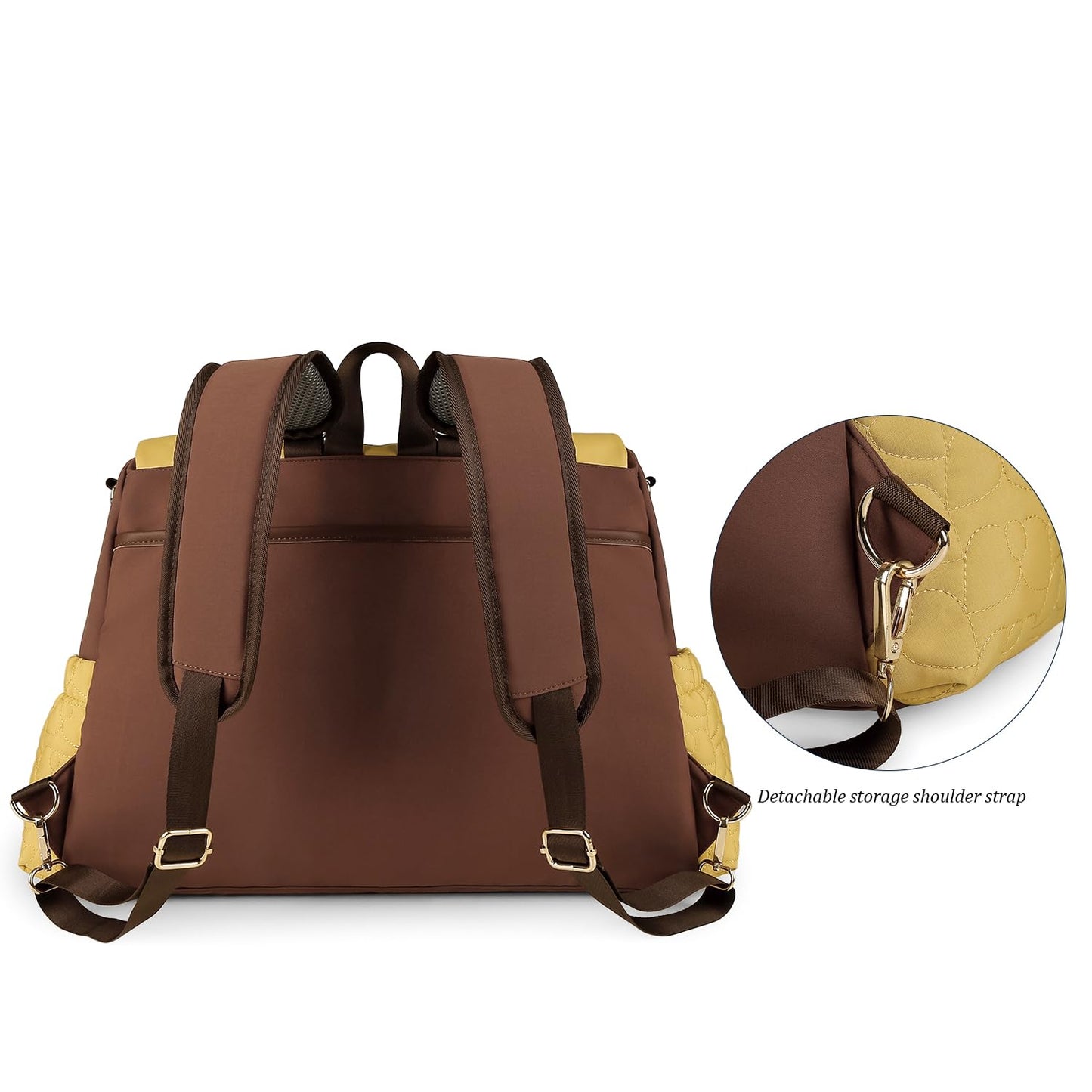 Lmbabter Diaper Bag Backpack Convertible Messenger Bag Travel Backpack Maternity Bags Stylish Baby Bag with Changing Pad for Mom (Brown)