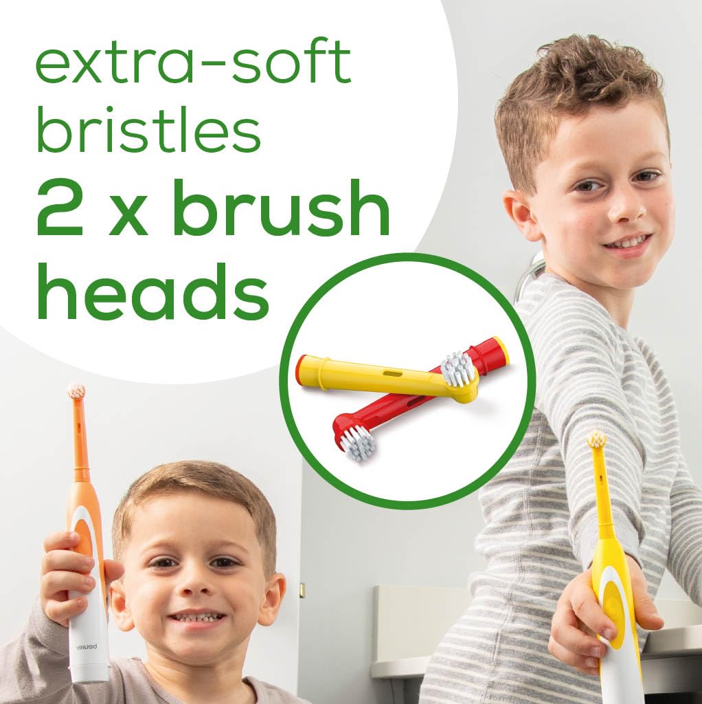Beurer TB10 Kids Electric Toothbrush Kit - Fun Milo The Monkey Cap with 2 Extra-Soft Brush Heads to Help Remove Plaque, 2 Minute Timer, and Rinse Cup, BPA-Free, Safe for Ages 3+
