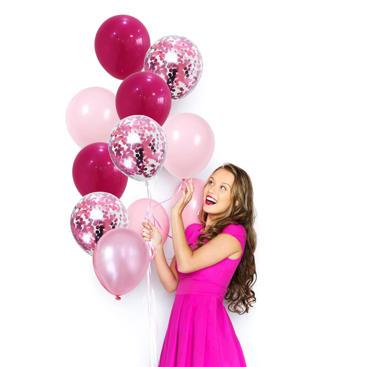 Retro Blush Pink Balloons, 60 Packs 12 Inch Dusty Pink Metallic Chrome Rose Gold White Sand Nude Balloons for Bridal Baby Shower Girls Boho Birthday Wedding Decorations Supplies