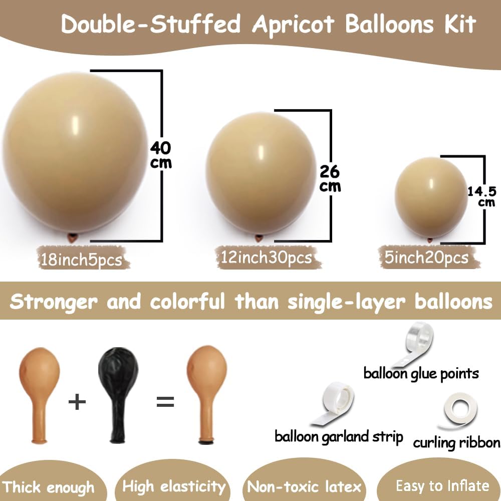 Double Stuffed Nude Balloon Garalnd Blush Beige Balloons Cream Brown Balloon Arch Kit Different Sizes Ivory Latex Balloons For Neutral Baby Shower Gender Reveal Birthday Boho Party Decorations