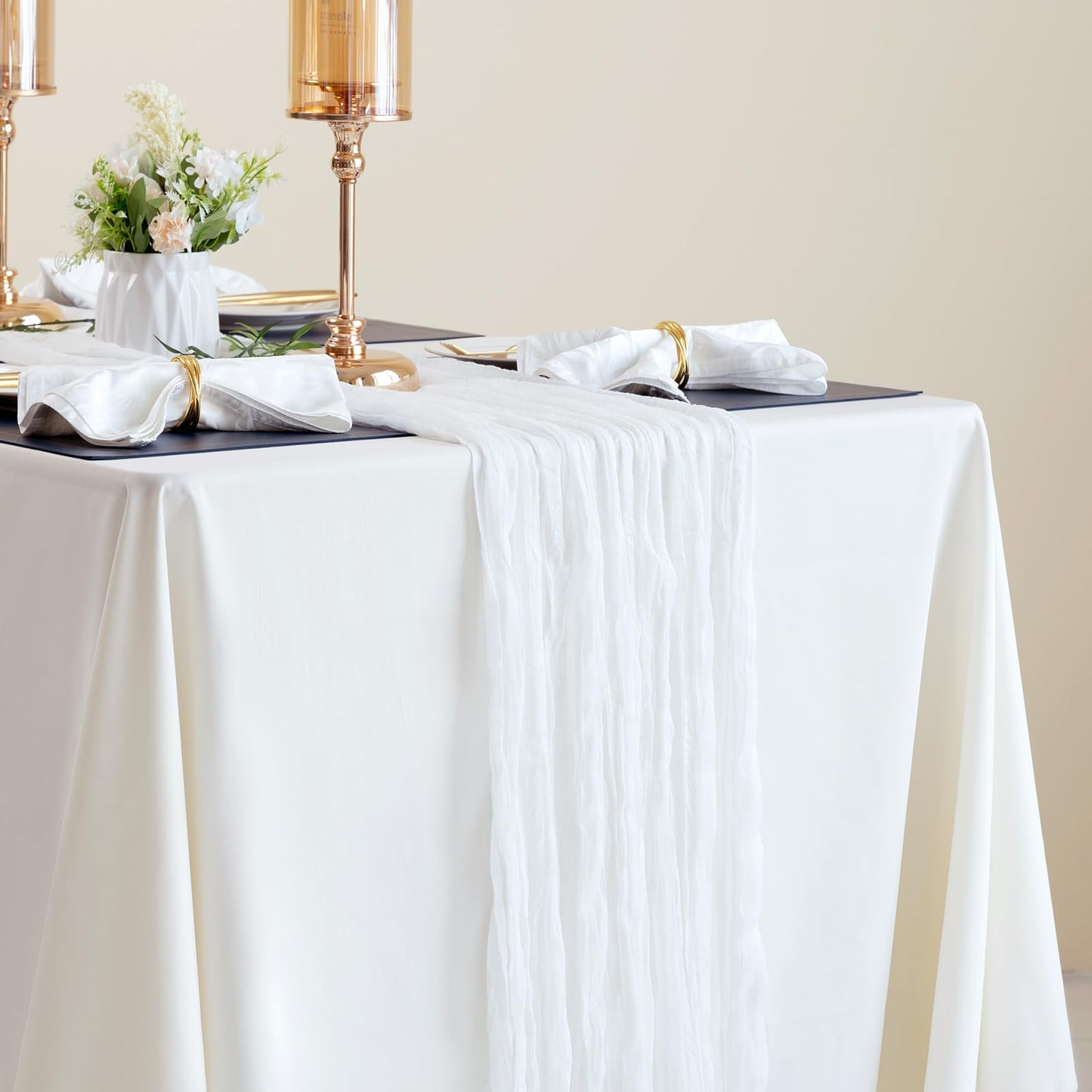 Light Pink Cheesecloth Table Runner 10ft Boho Rustic Gauze Cheese Cloth Spring Decor for Wedding Party Bridal Baby Shower Birthday Table Decorations