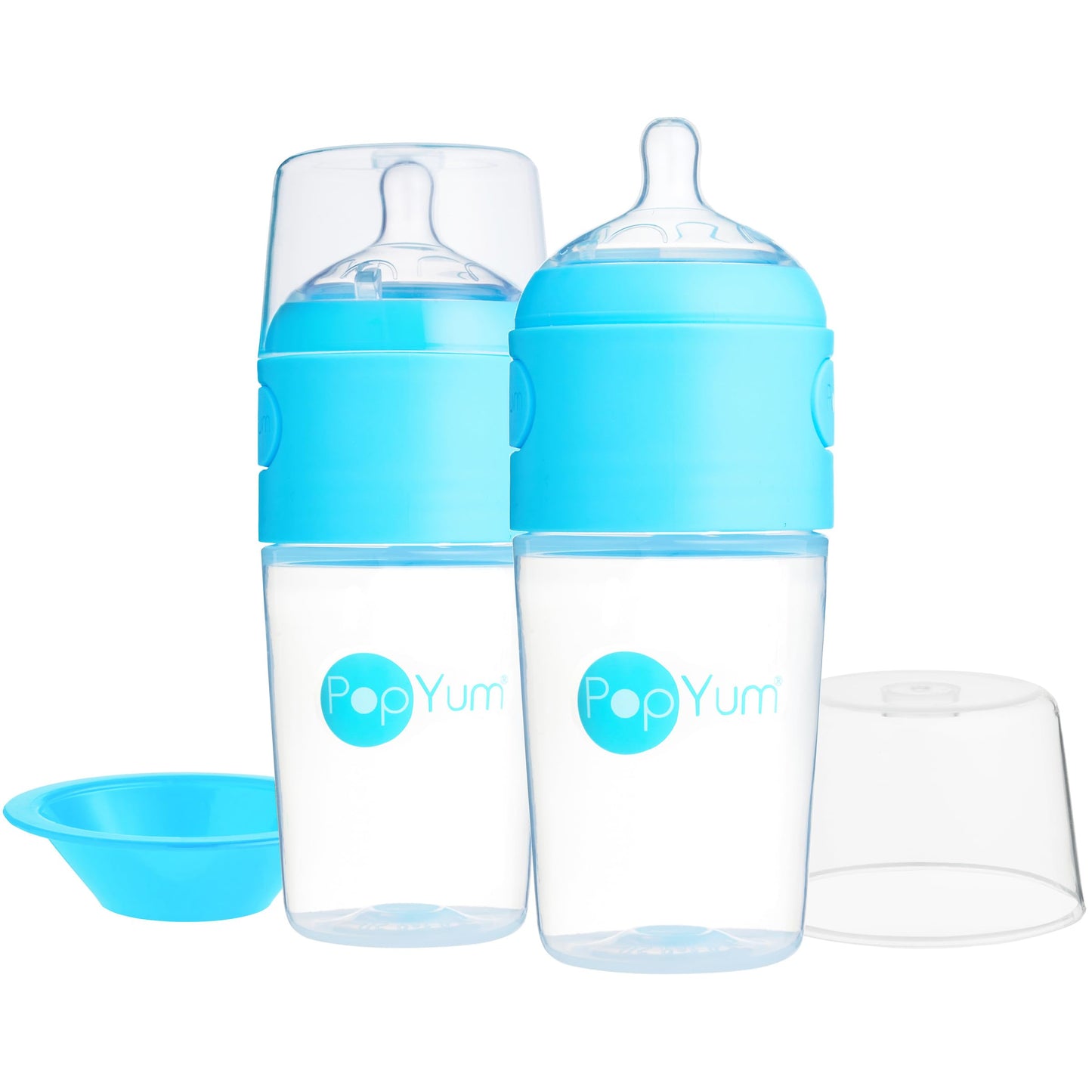PopYum 9 oz Orange Anti-Colic Formula Making/Mixing/Dispenser Baby Bottle with #2 Medium Flow Nipple, 260 ml, BPA-Free, Natural Latch