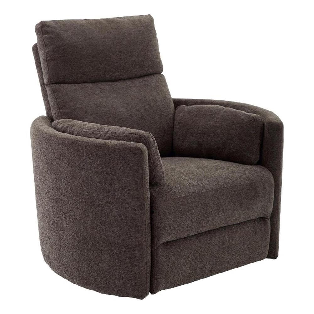 Pemberly Row Contemporary Fabric Swivel Glider Recliner in Ivory