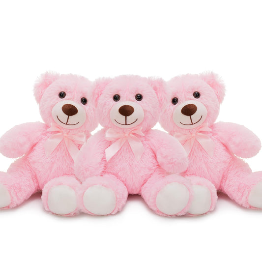 MorisMos 6Pcs Teddy Bears Bulk Baby Shower, 14inch Cute Teddy Bear Stuffed Animals Plush, Small Stuffed Bears on Centerpiece Baby Shower, White