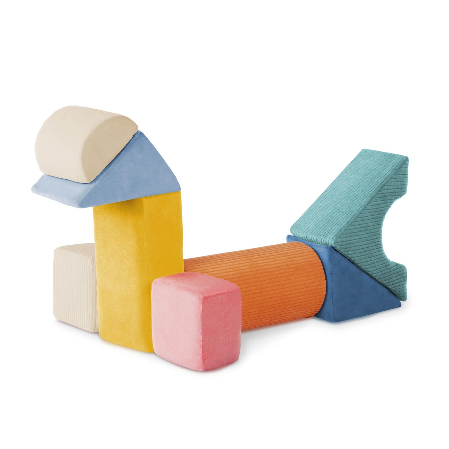B. Toys Soft Fabric Building Blocks for Toddlers - Educational Alphabet Blocks with Textured Shapes - Stack & Play ABC Blocks for 6 Months+