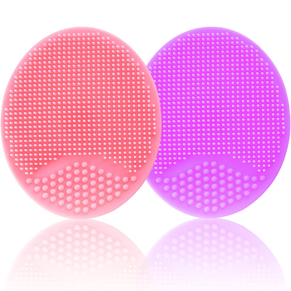 Baby Bath Brush, Baby Cradle Cap Brush, Silicone Massage Brush, Silicone Scrubbers Exfoliator Brush, Skin Scrubber Baby Essential for Dry Skin, Cradle Cap and Eczema (Small-4PCS)