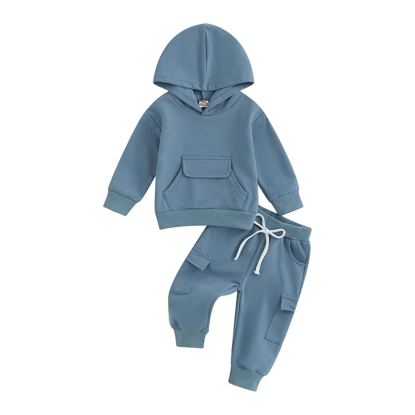 Infant Baby Boy Fall Winter Clothes Outfits Hooded Long Sweatshirt Pants Set Toddler Clothes 6 12 18 24 Months 2T