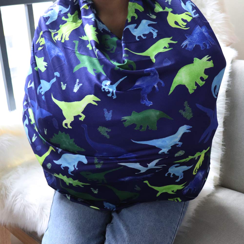 Nursing Cover Breastfeeding, Multi-use Baby CarSeat Cover Girls, Infant Stroller Car Seat Cover, Stretchy Carseat Canopy, Soft Breathable, Peony