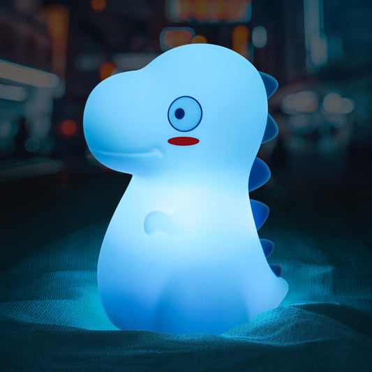 VSATEN Cute Dinosaur Night Light with 7 Color Changing, Touch Lamp Silicone Baby Night Light, Rechargeable Bedside Nursery Lamp for Breastfeeding, Gift for Boys & Girls, Pink