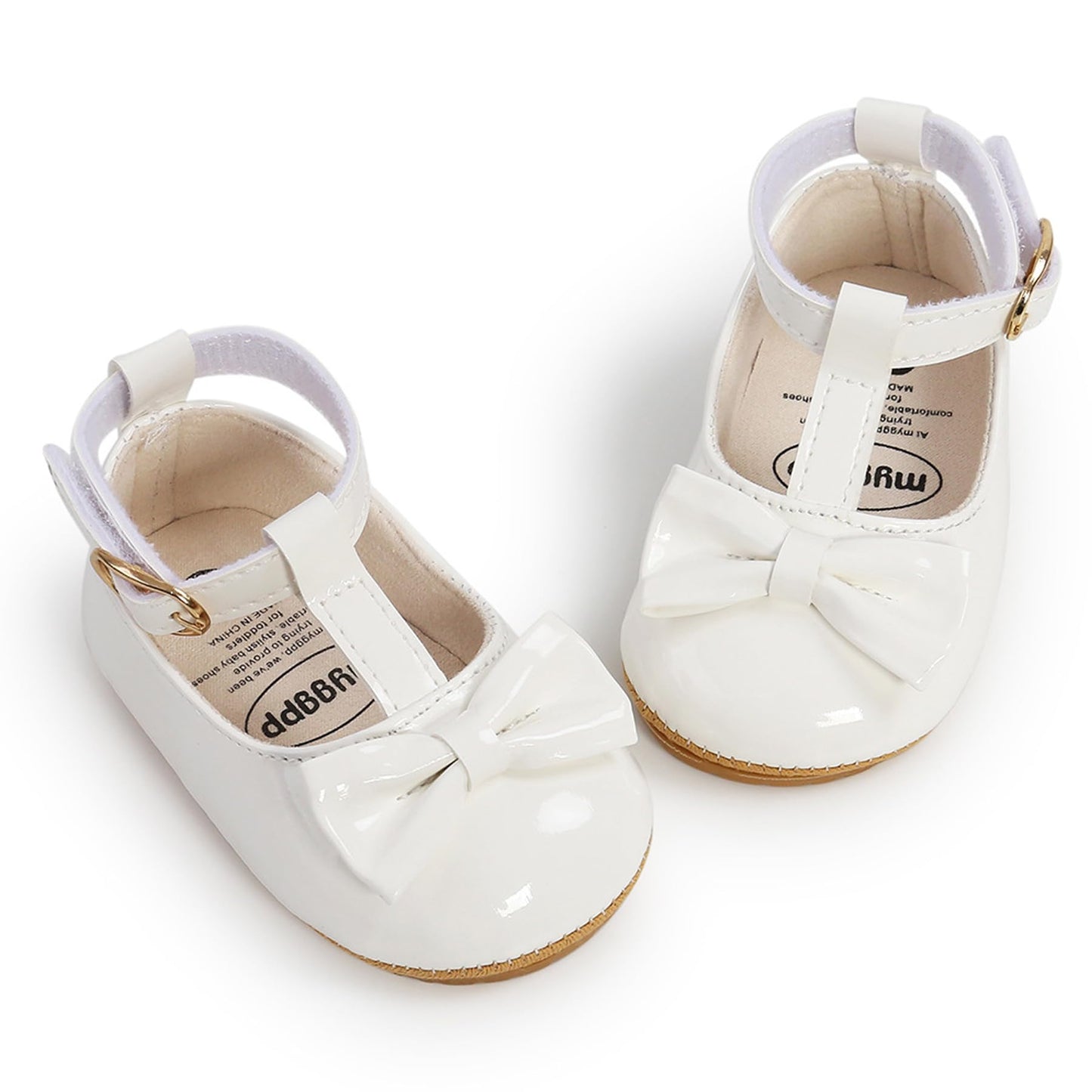 Baby Girl Mary Jane Flats Dress Shoes - Infant Newborn Shoes Anti-Slip Soft PU Leather Party School Wedding Princess Baby Girl Shoes 0-18M