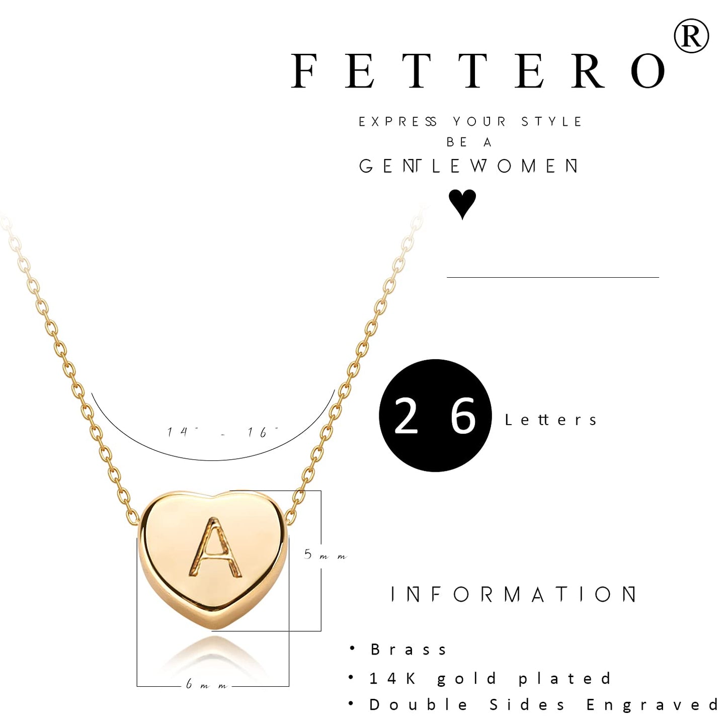 Tiny Gold Initial Heart Necklace-14K Gold Plated Handmade Dainty Letter Heart Necklace for Women Necklace Jewelry