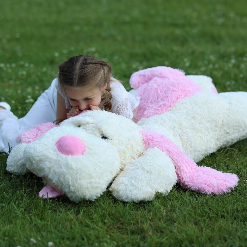 MaoGoLan 52“ Giant Stuffed Puppy Dog Animal,Ultra Soft Large Plush Soft Plush Dog Body Pillow Toy for Girls,Kids,Puppy Lover