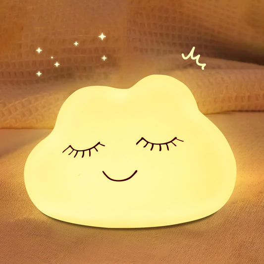 Night Light for Kids, 7 Colors Soft Silicone Kids Night Light with 3 Level Dimmable, Rechargeable Anti-glare Nursery Night Light with Warm White & Multicolor, Squishy Cute Lion Bedside Touch Lamp