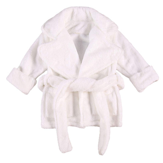 Qiylii Unisex Baby Plush Bathrobe Plain Kimono Gown Newborn Toddler Girls Boys Towel Robe Nightwear Clothes