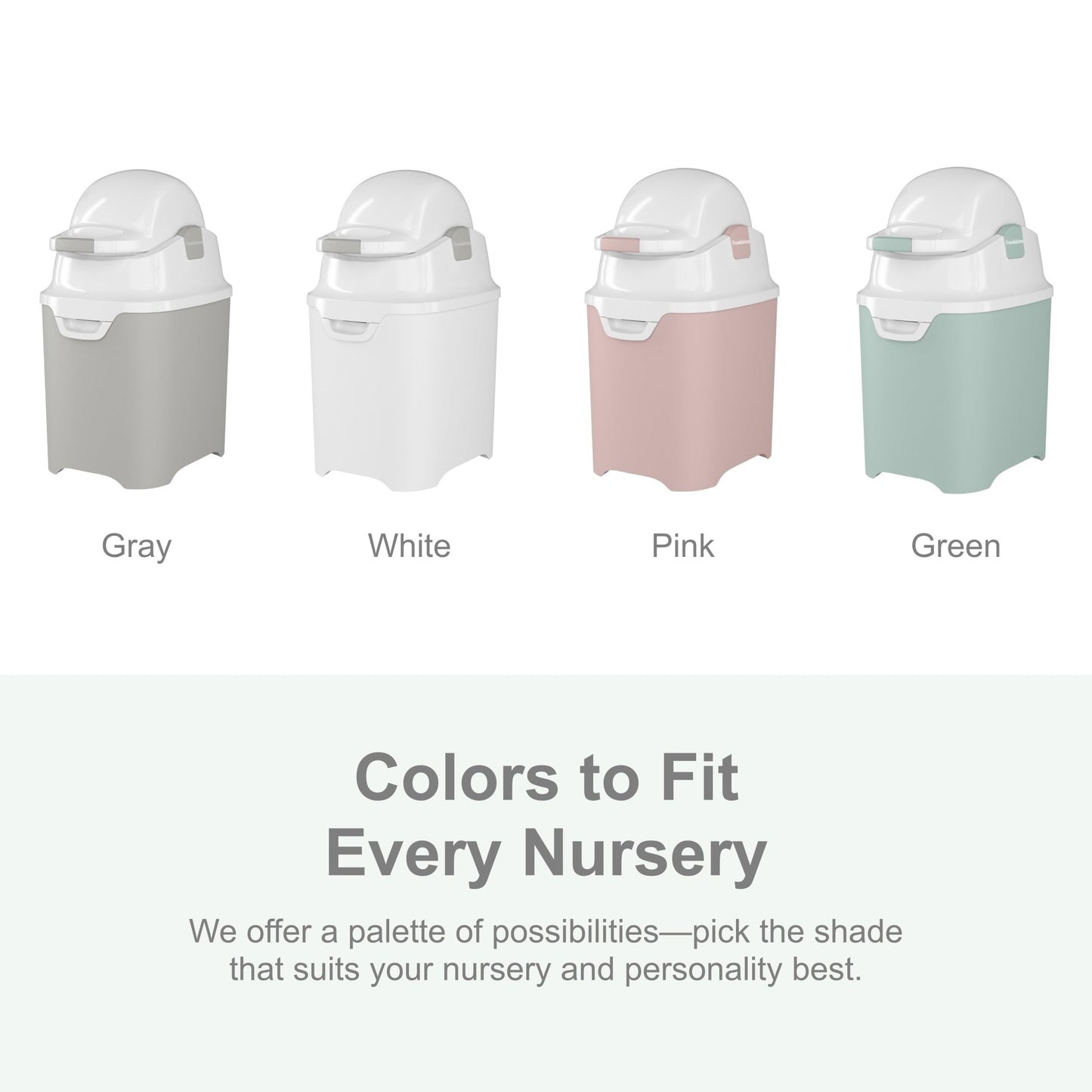 Foundations Mini Diaper Pail with Airtight Lid - Durable & Odorless Diaper Disposal, Large Capacity, Holds up to 30 Newborn Diapers, Refill with Any Bags - Pink