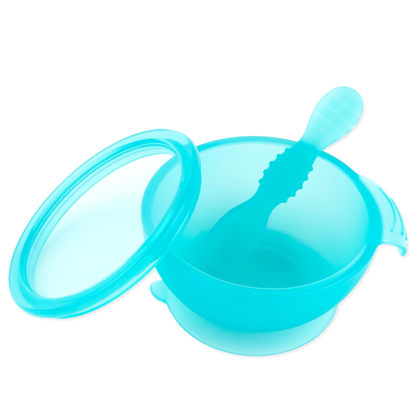 Bumkins Baby Bowls, Disney Minnie Mouse Silicone Baby Feeding Set, Suction Bowls for Baby and Toddler with Spoon, First Feeding Set, Platinum Silicone Bowl for Babies 4 Months