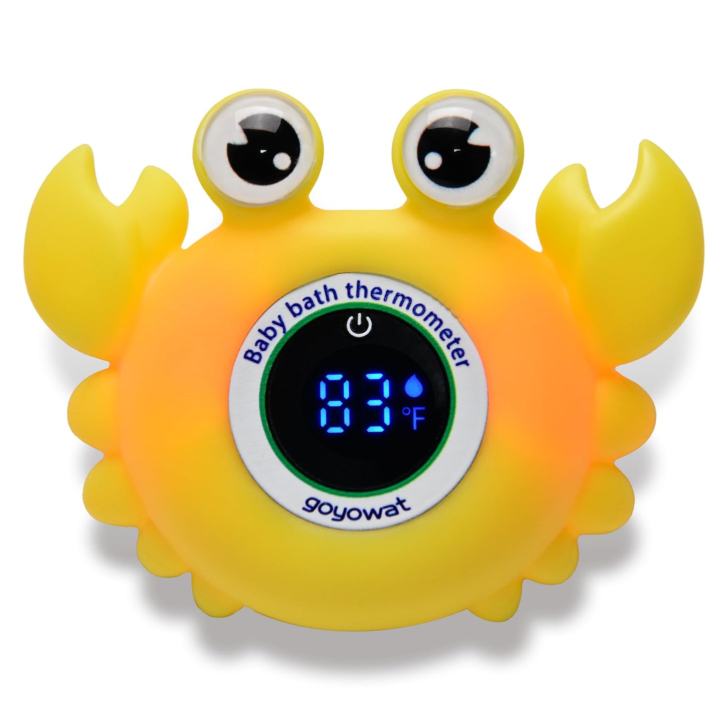Baby Bath Thermometer with LED Display, Floating Crab Toy – 2-in-1 Water Safety Sensor for Infants, Color-Coded Alerts (Hot/Cold), Bath Tub Temperature Monitor, Cute Floating Bath Toy, Nursery