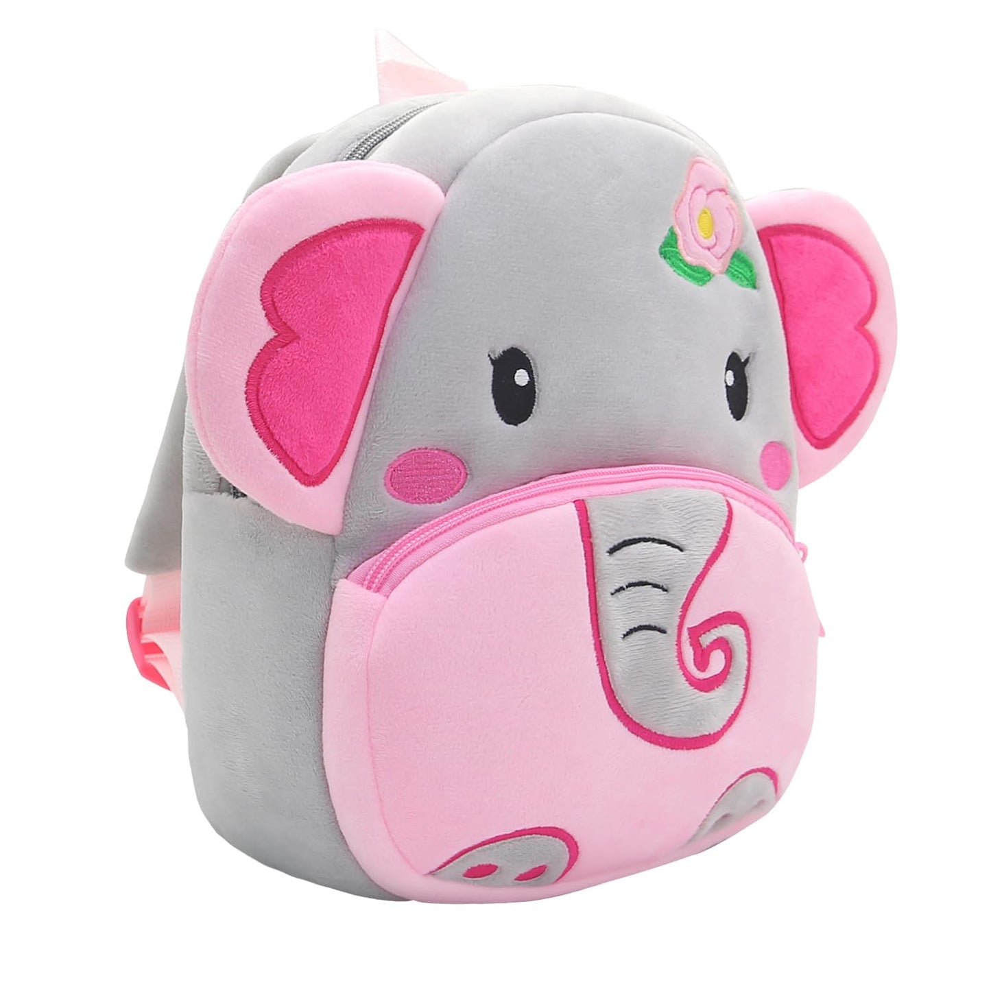 NICE CHOICE Cute Toddler Backpack Toddler Bag Plush Animal Cartoon Mini Travel Bag for Baby Girl Boy 2-6 Years(Grey Elephant)
