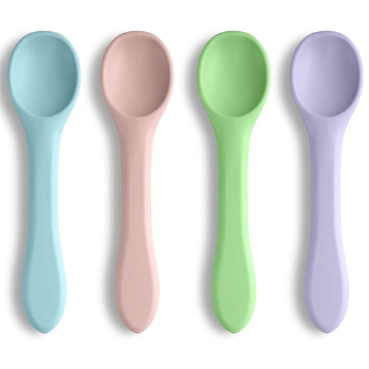 Vicloon Silicone Baby Feeding Spoons - 7 PCS First Stage for Infants, Ultra-Durable & Chewproof, Dishwasher Safe Baby Utensils