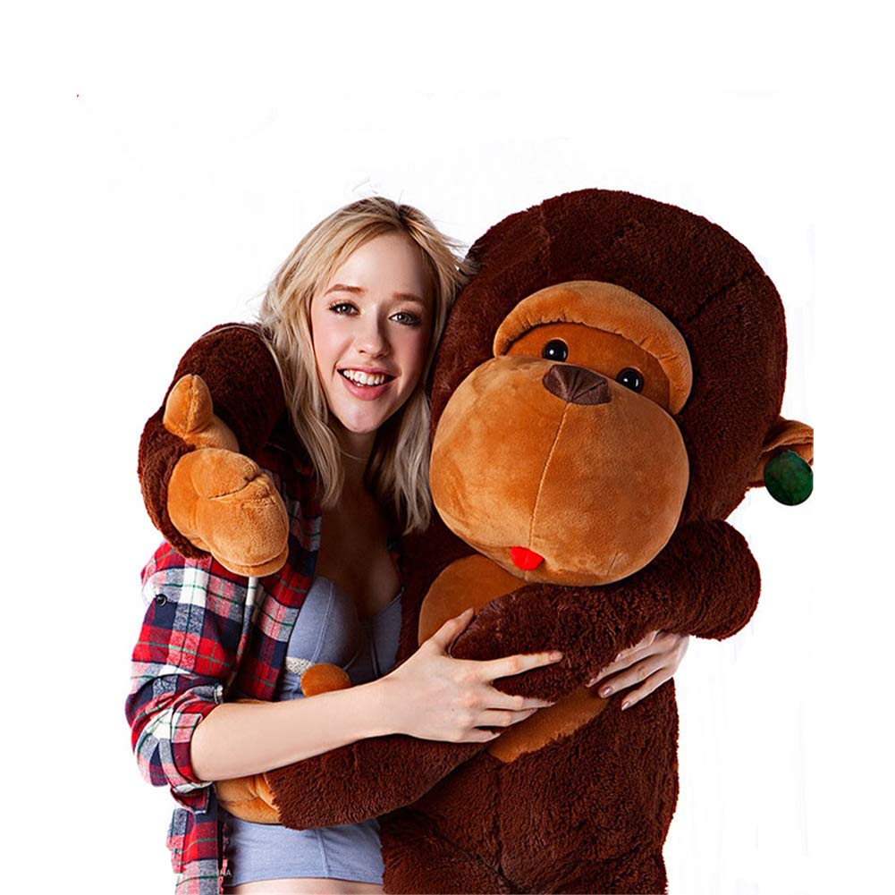 Large Stuffed Monkey Giant Monkey Stuffed Animal Big Stuffed Gorilla Plush Toy for Kids and Girlfriends (43.3 Inches)