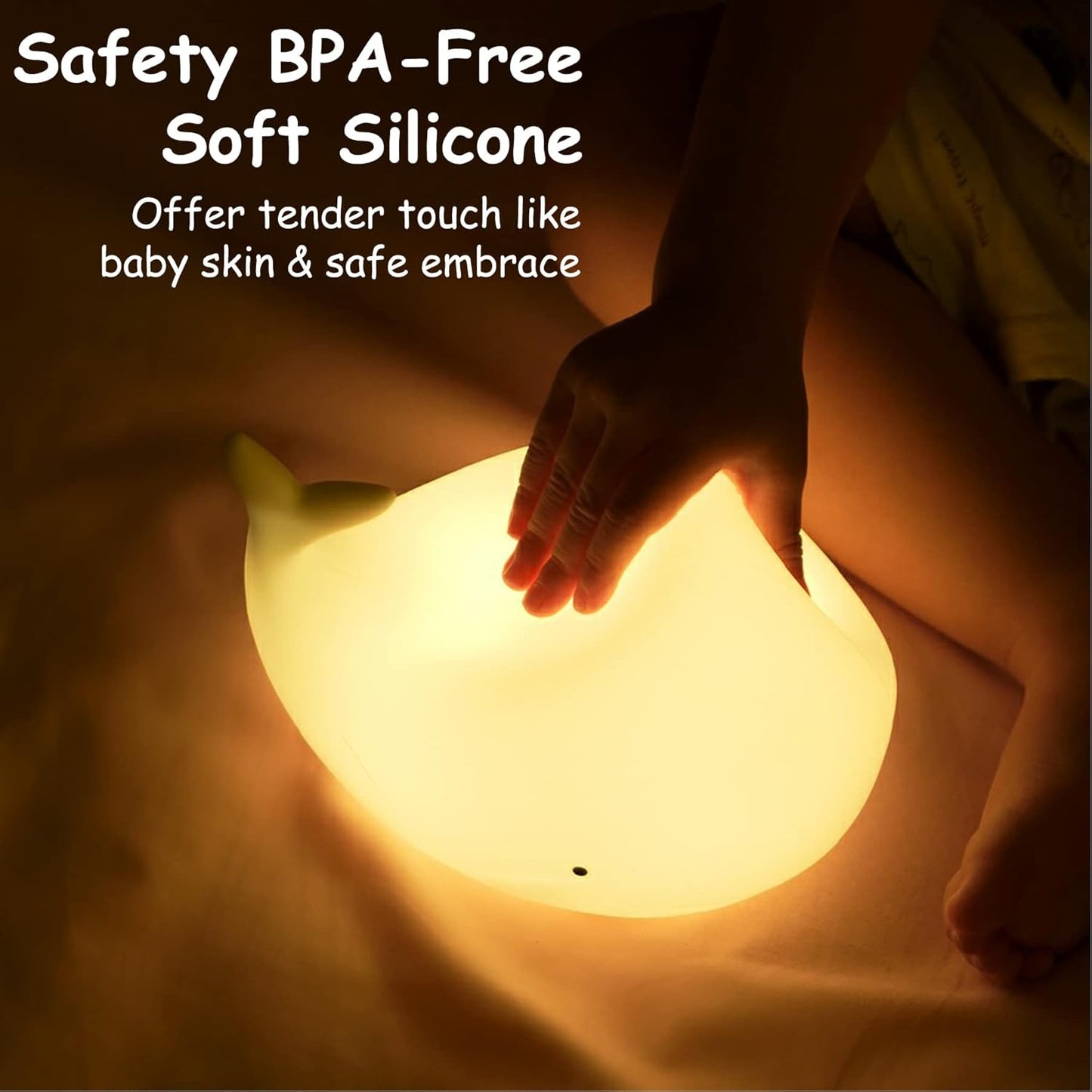 TriPro Whale Silicone Nursery Night Light Beach Room Decor Desk Lamp Toys,Bedroom Decorations Gifts for Toddlers,Girls And Boys ,Baby,Kids,Teens''