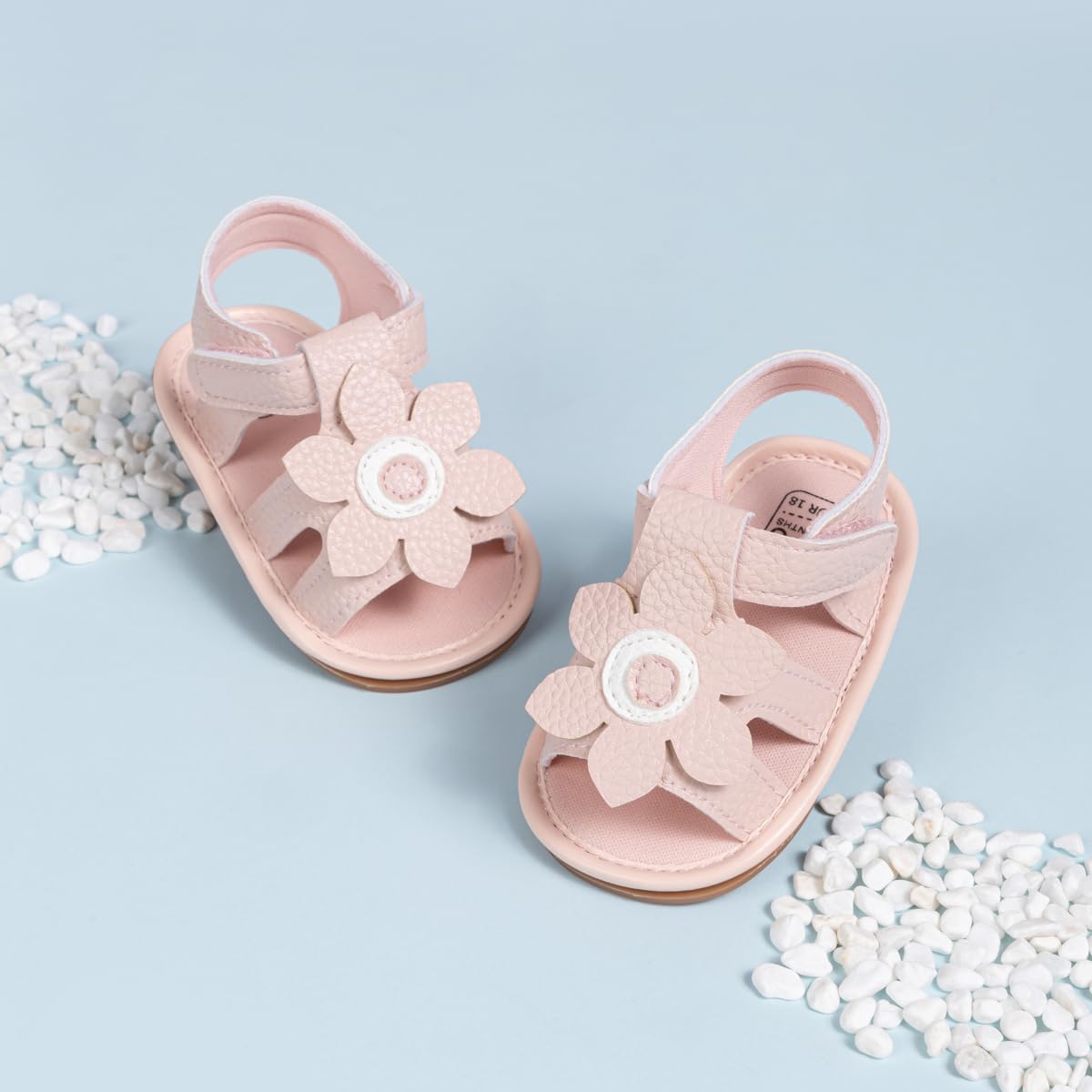 Oamico Baby Girl Sandals Infant Soft Anti-Slip Rubber Sole Casual Beach Sandals Newborn Bowknot Outdoor First Walker Summer Shoes for Baby Girls Flat Sandal