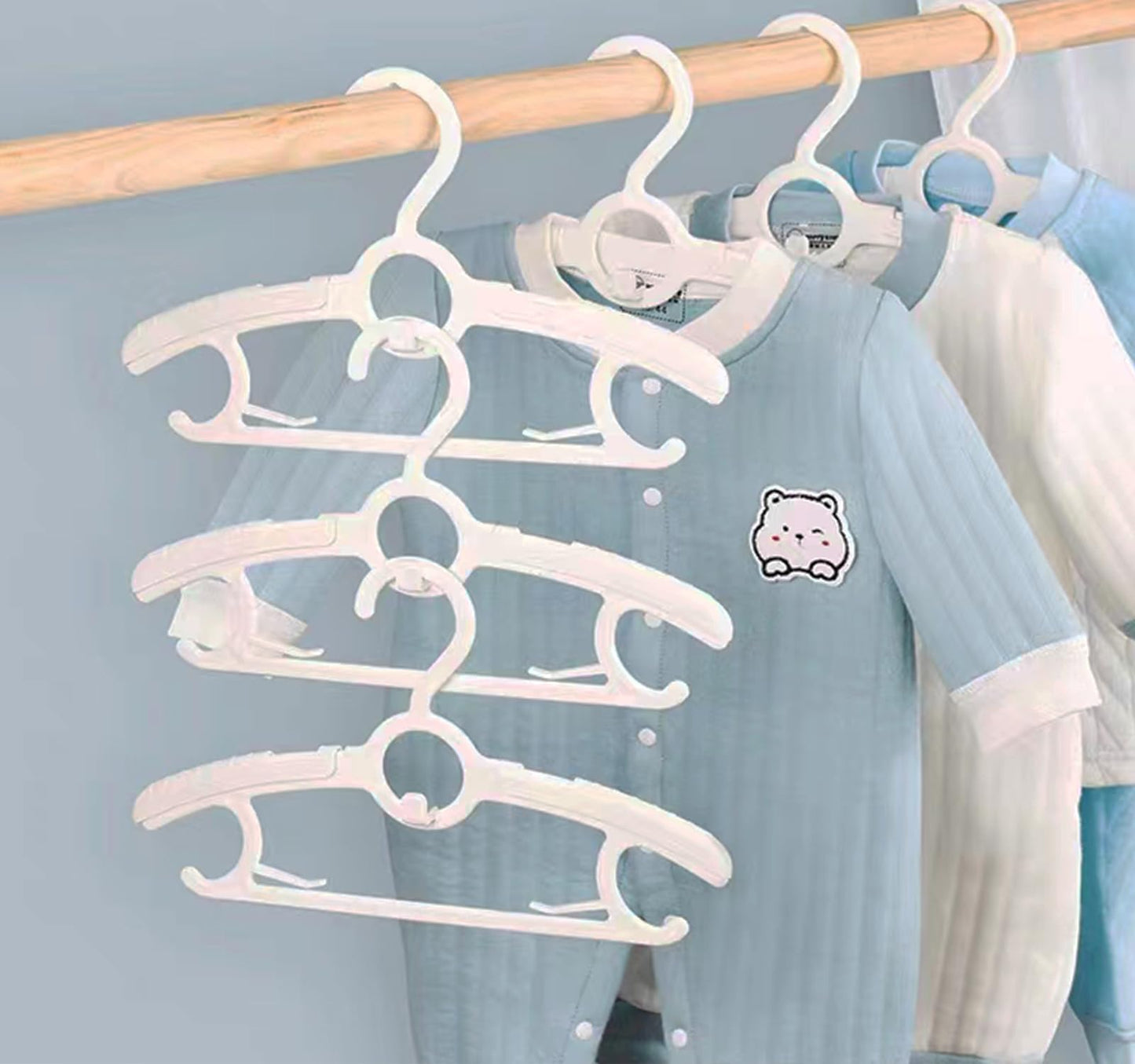 Baby Nursery Closet Hangers, Ultra Thin Non-Slip and Extendable Laundry Infant Pant Hanger for Newborn Clothes - 20pcs11-14" Pink Adjustable Children Coat Hanger for Girl Boy Toddler Kids Child