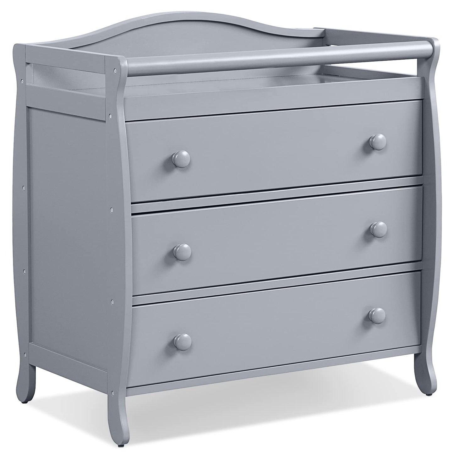 Costzon 3-Drawer Changing Table, Infant Diaper Changing Station with Drawers, Safety Rails & Strap, Baby Changing Table Dresser for Nursery, Easy Assembly (Brown)