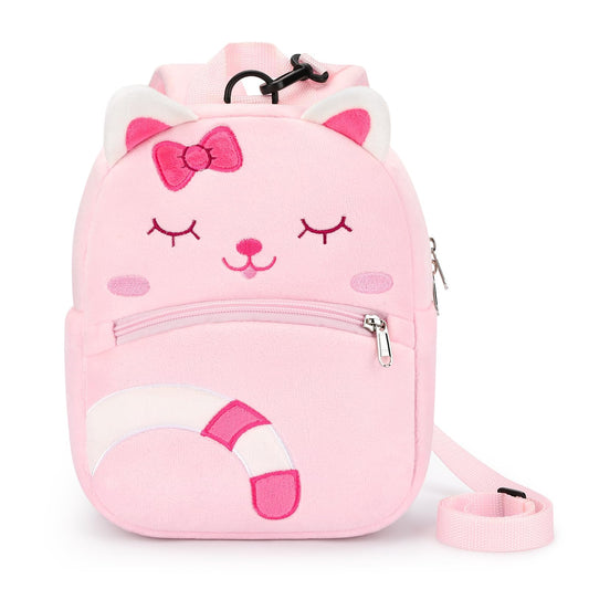 mibasies Toddler Backpacks for Girls 2-4: Plush Backpack -3D Animal Cartoon Mini Travel Bag -10 inch Toddler Backpack Leash